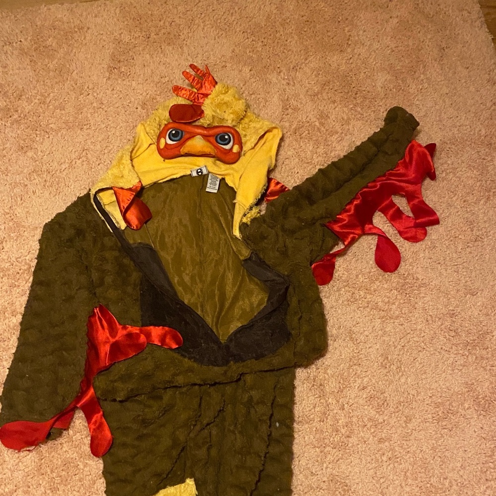 Adult Chicken Costume with Red and Yellow Accents